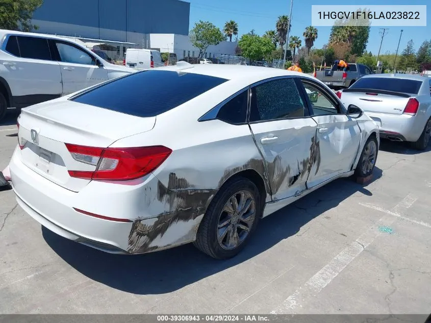 2020 Honda Accord Lx VIN: 1HGCV1F16LA023822 Lot: 39306943