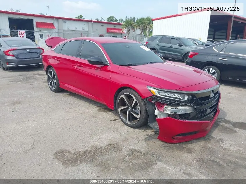 2020 Honda Accord Sport VIN: 1HGCV1F35LA077226 Lot: 40324929