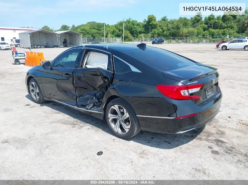 2020 Honda Accord Ex VIN: 1HGCV1F45LA064534 Lot: 39435206