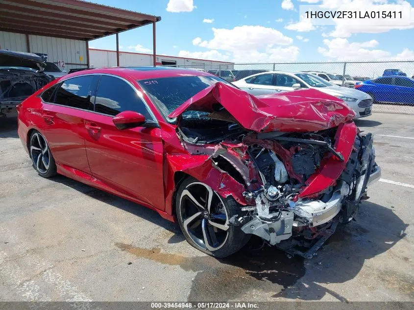 2020 Honda Accord Sport 2.0T VIN: 1HGCV2F31LA015411 Lot: 39454948