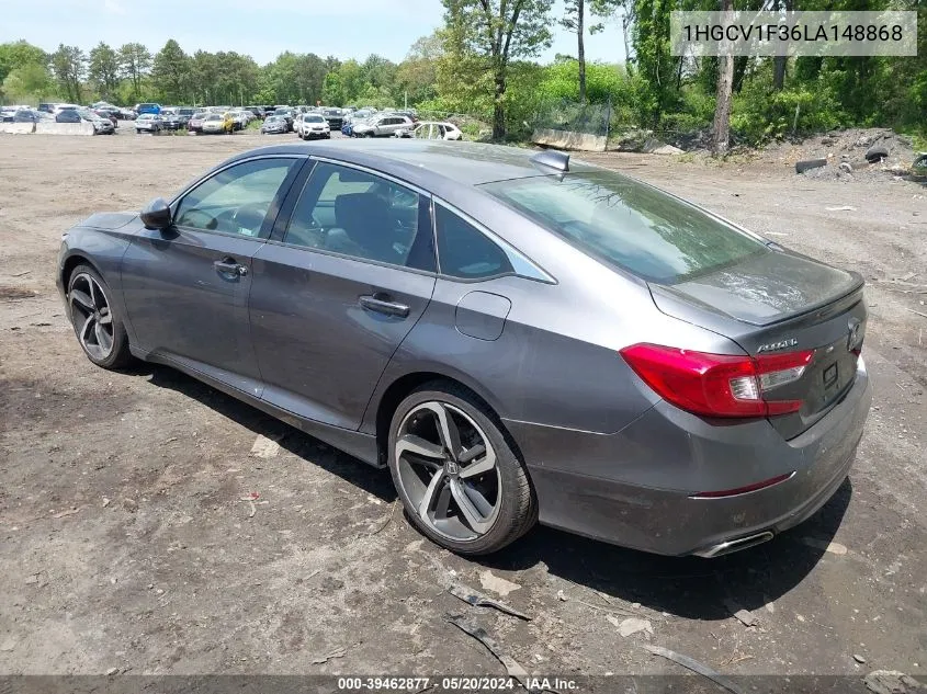 2020 Honda Accord Sport VIN: 1HGCV1F36LA148868 Lot: 39462877