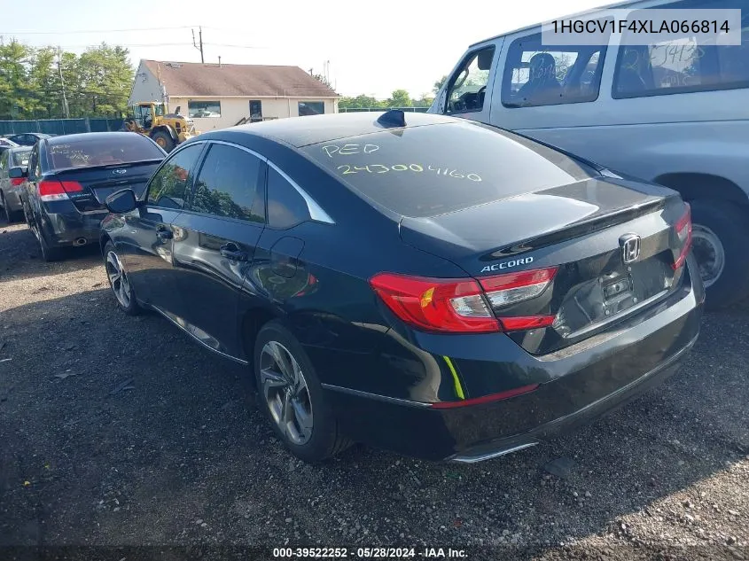 2020 Honda Accord Ex VIN: 1HGCV1F4XLA066814 Lot: 39522252