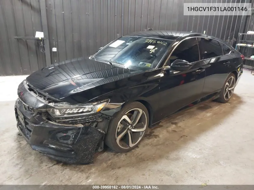 2020 Honda Accord Sport VIN: 1HGCV1F31LA001146 Lot: 39958162