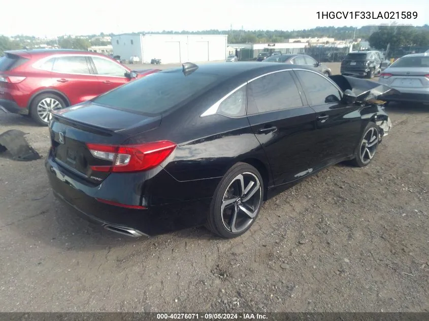 1HGCV1F33LA021589 2020 Honda Accord Sport