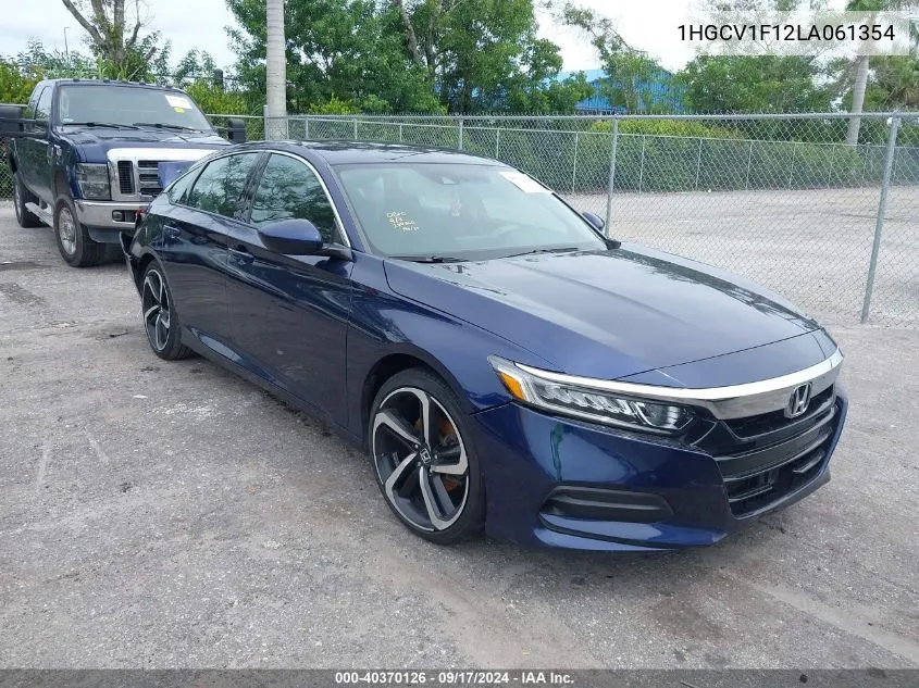 2020 Honda Accord Lx VIN: 1HGCV1F12LA061354 Lot: 40370126