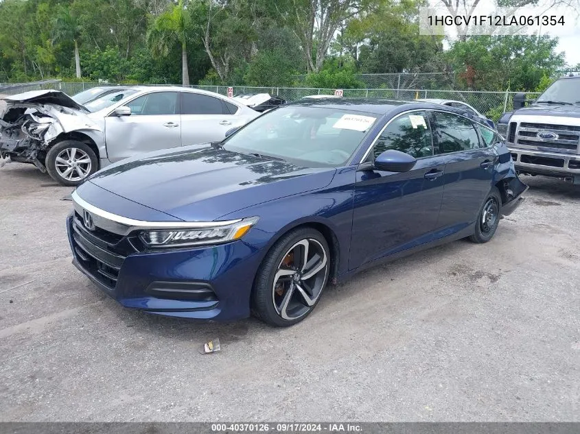 2020 Honda Accord Lx VIN: 1HGCV1F12LA061354 Lot: 40370126