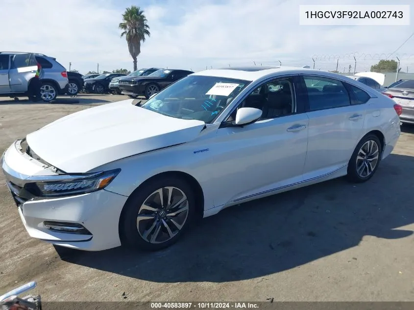 1HGCV3F92LA002743 2020 Honda Accord Hybrid Touring