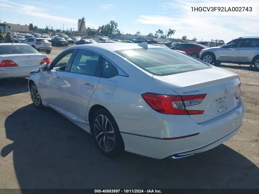 1HGCV3F92LA002743 2020 Honda Accord Hybrid Touring