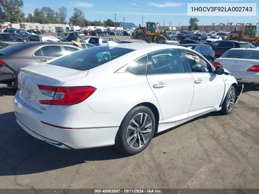 1HGCV3F92LA002743 2020 Honda Accord Hybrid Touring