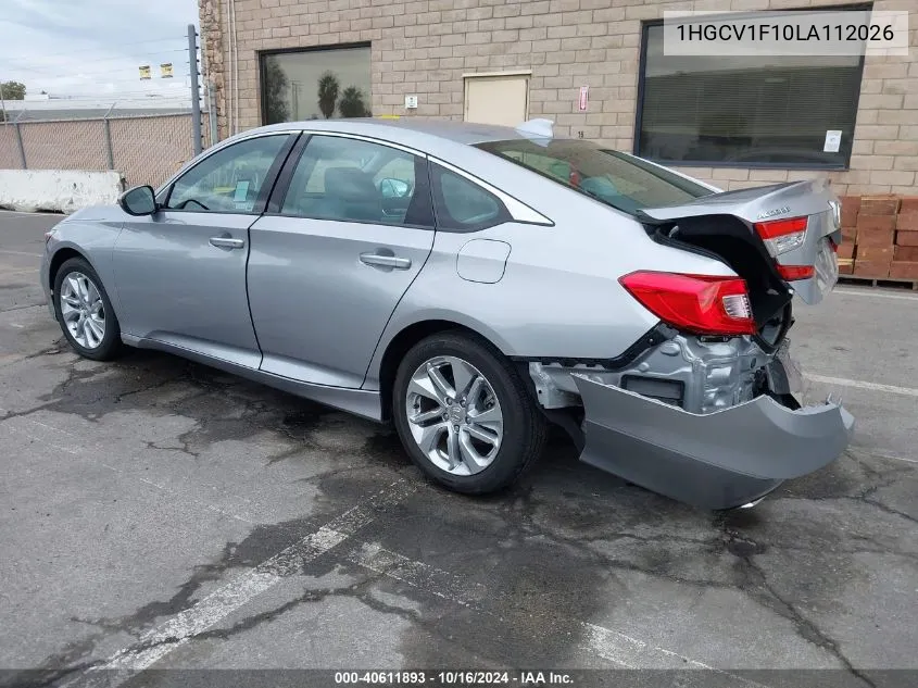 1HGCV1F10LA112026 2020 Honda Accord Lx