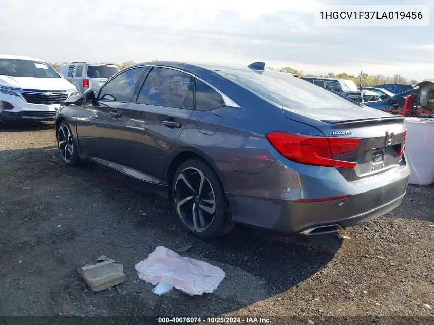 2020 Honda Accord Sport VIN: 1HGCV1F37LA019456 Lot: 40676074