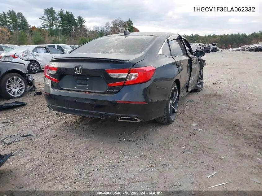 2020 Honda Accord Sport VIN: 1HGCV1F36LA062332 Lot: 40688548