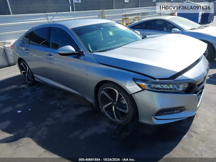 2020 Honda Accord Sport VIN: 1HGCV1F36LA091636 Lot: 40691554