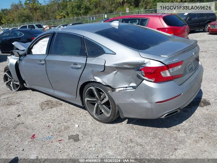 2020 Honda Accord Sport VIN: 1HGCV1F33LA069626 Lot: 40699675