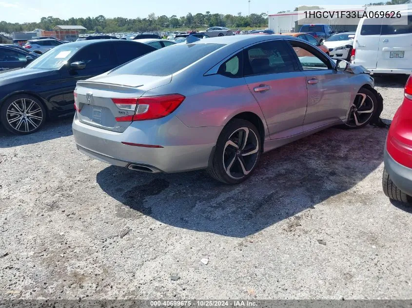 2020 Honda Accord Sport VIN: 1HGCV1F33LA069626 Lot: 40699675