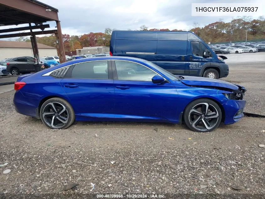 2020 Honda Accord Sport VIN: 1HGCV1F36LA075937 Lot: 40709968