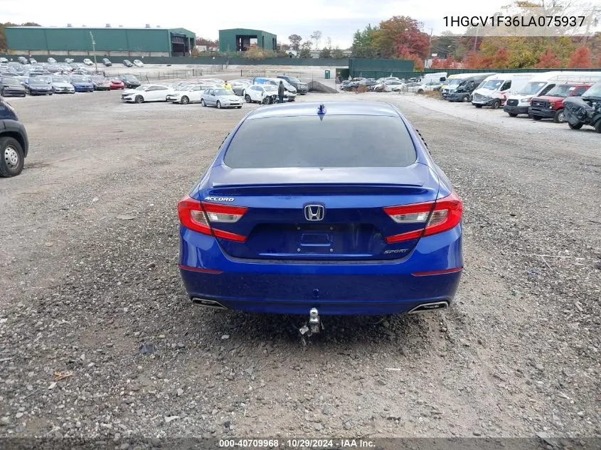 2020 Honda Accord Sport VIN: 1HGCV1F36LA075937 Lot: 40709968