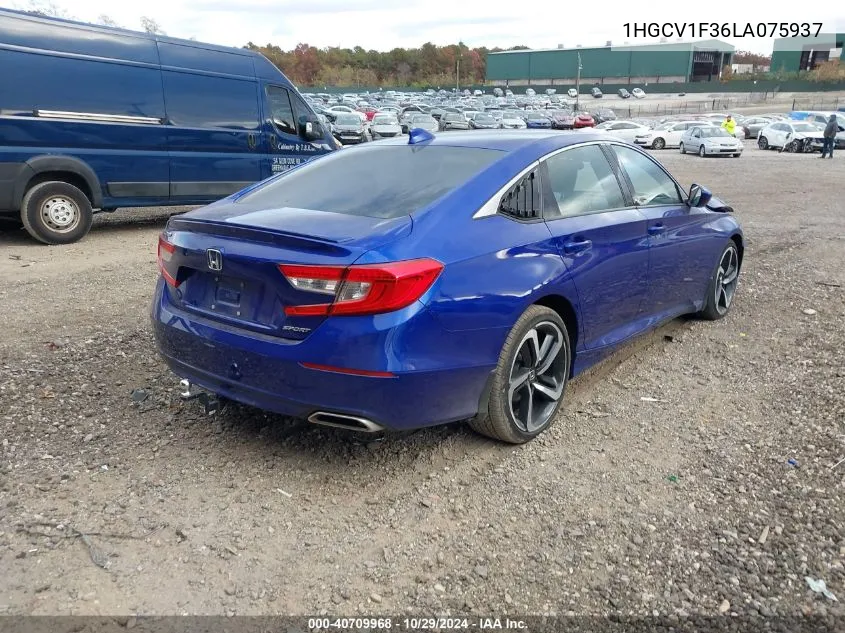 2020 Honda Accord Sport VIN: 1HGCV1F36LA075937 Lot: 40709968