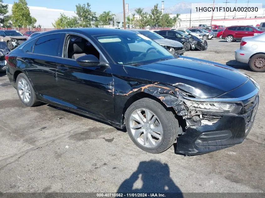 2020 Honda Accord Lx VIN: 1HGCV1F10LA002030 Lot: 40710562