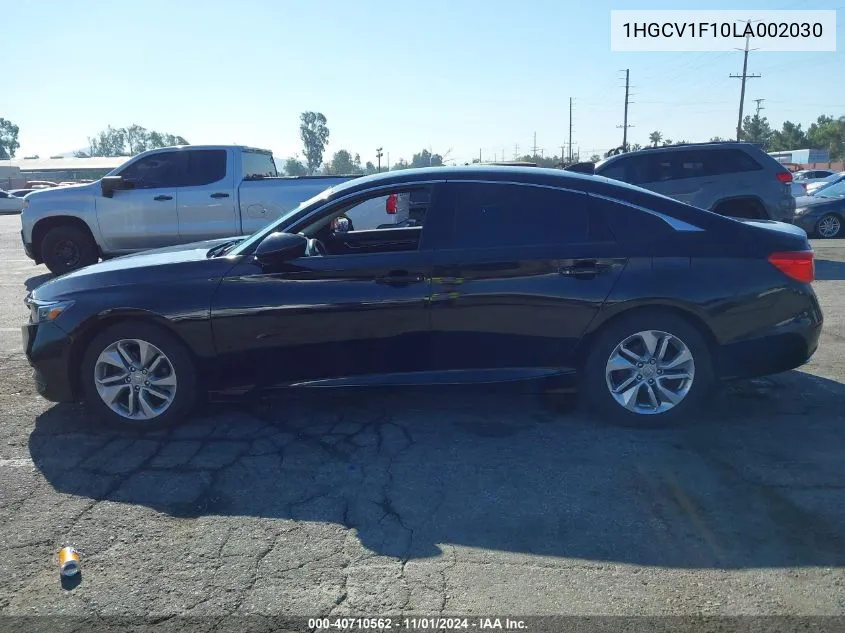 2020 Honda Accord Lx VIN: 1HGCV1F10LA002030 Lot: 40710562