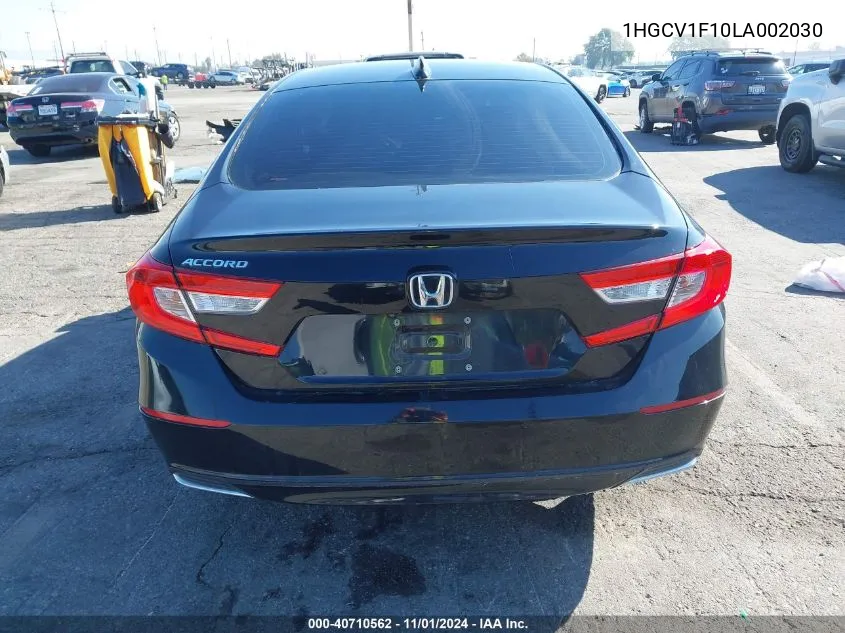 2020 Honda Accord Lx VIN: 1HGCV1F10LA002030 Lot: 40710562