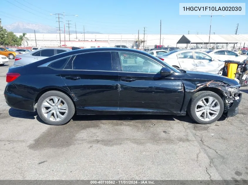 2020 Honda Accord Lx VIN: 1HGCV1F10LA002030 Lot: 40710562