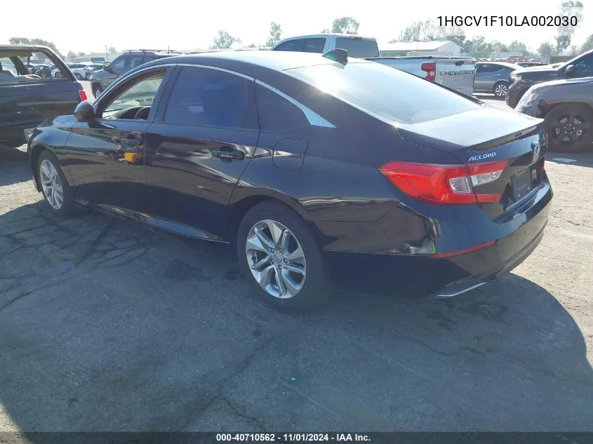 2020 Honda Accord Lx VIN: 1HGCV1F10LA002030 Lot: 40710562