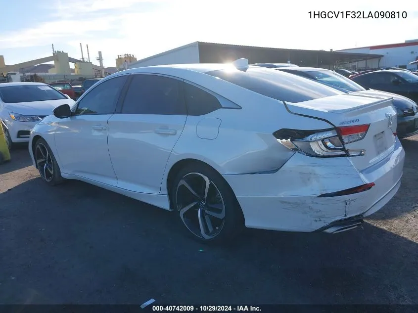 2020 Honda Accord Sport VIN: 1HGCV1F32LA090810 Lot: 40742009