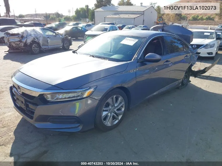 2020 Honda Accord Lx VIN: 1HGCV1F13LA102073 Lot: 40743203