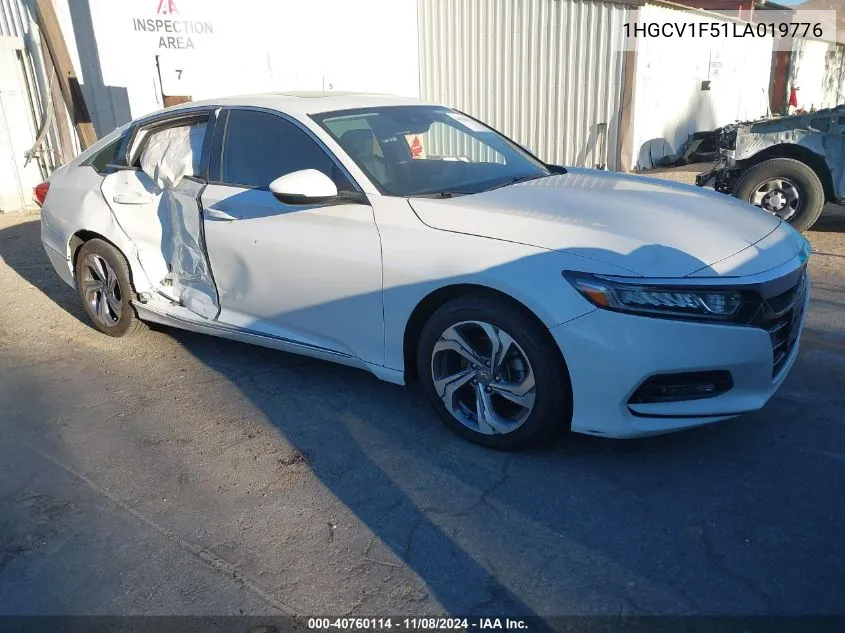 2020 Honda Accord Ex-L VIN: 1HGCV1F51LA019776 Lot: 40760114