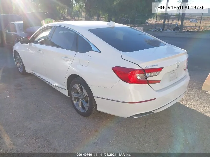 2020 Honda Accord Ex-L VIN: 1HGCV1F51LA019776 Lot: 40760114