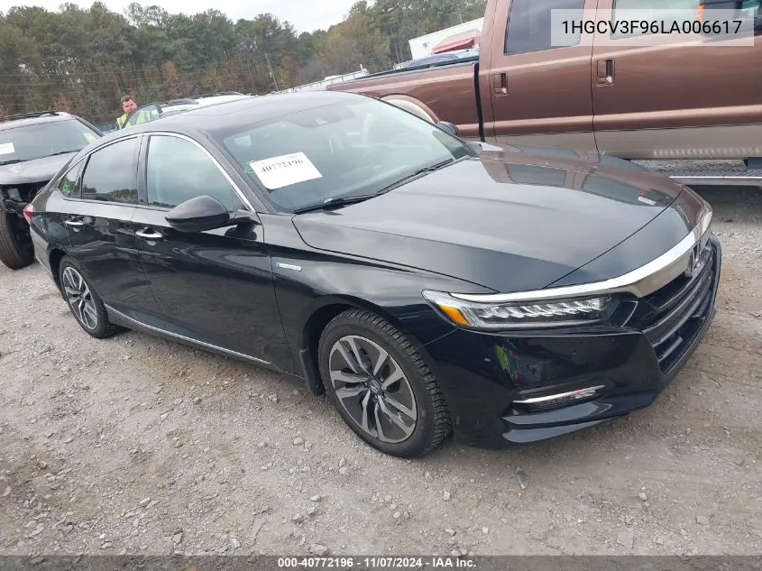 2020 Honda Accord Hybrid Touring VIN: 1HGCV3F96LA006617 Lot: 40772196