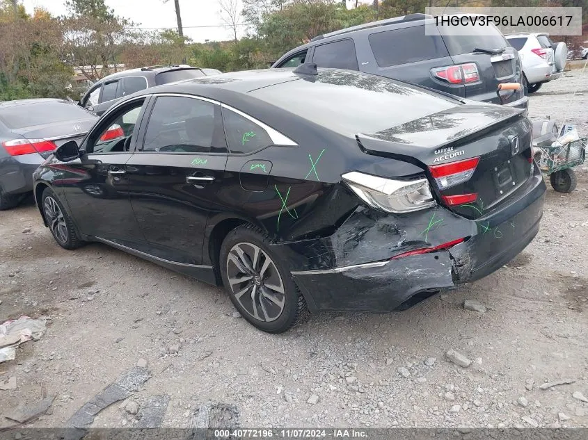 2020 Honda Accord Hybrid Touring VIN: 1HGCV3F96LA006617 Lot: 40772196