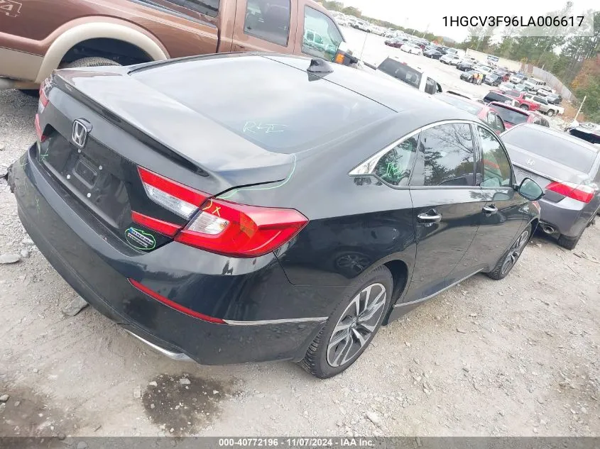 2020 Honda Accord Hybrid Touring VIN: 1HGCV3F96LA006617 Lot: 40772196