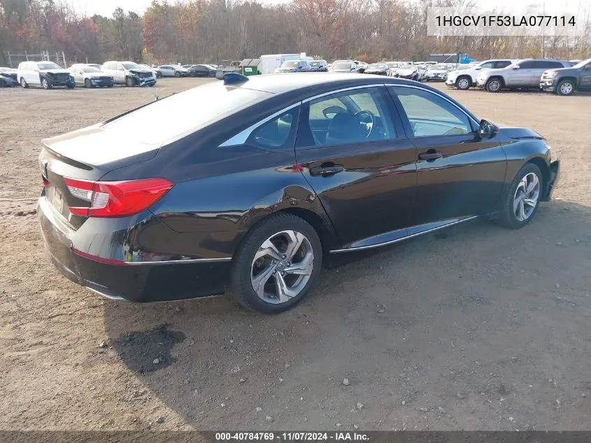 2020 Honda Accord Ex-L VIN: 1HGCV1F53LA077114 Lot: 40784769