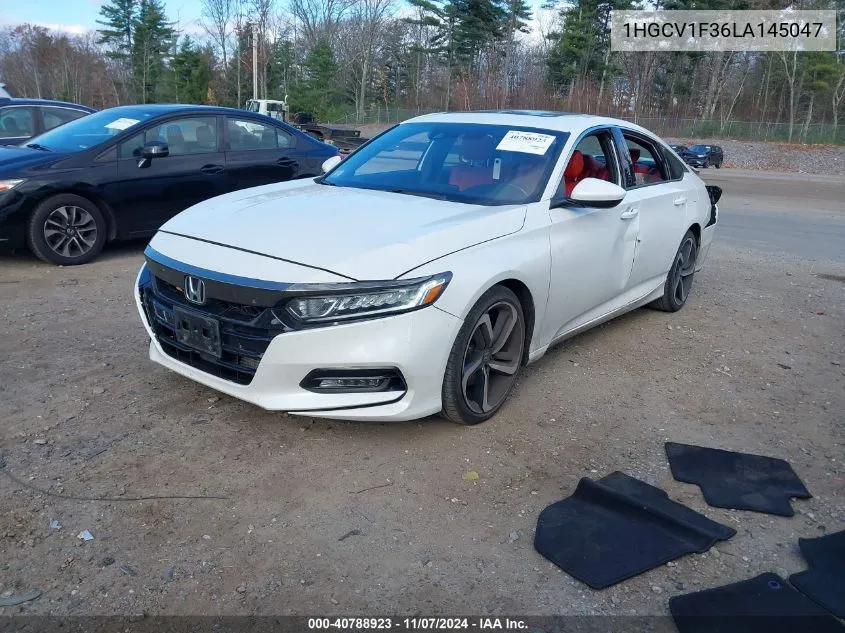 2020 Honda Accord Sport VIN: 1HGCV1F36LA145047 Lot: 40788923