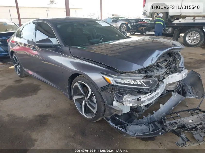 2020 Honda Accord Sport 2.0T VIN: 1HGCV2F31LA015540 Lot: 40791991