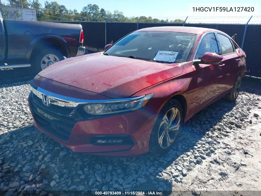 2020 Honda Accord Ex-L VIN: 1HGCV1F59LA127420 Lot: 40793409