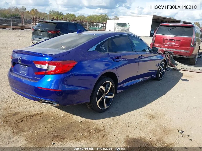 2020 Honda Accord Sport VIN: 1HGCV1F30LA148218 Lot: 40795555