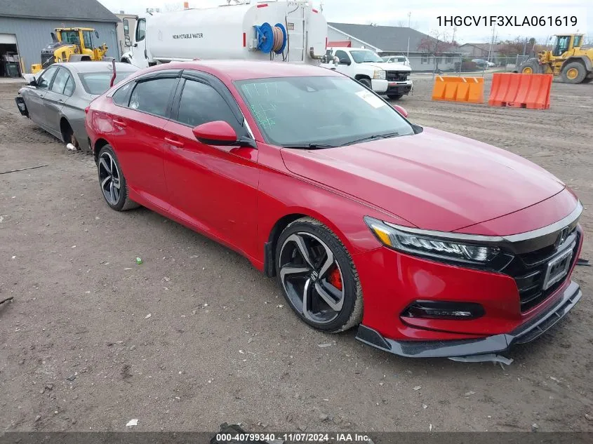 2020 Honda Accord Sport VIN: 1HGCV1F3XLA061619 Lot: 40799340