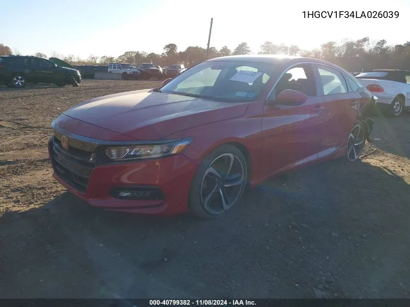 2020 Honda Accord Sport VIN: 1HGCV1F34LA026039 Lot: 40799382