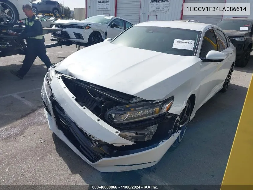 2020 Honda Accord Sport VIN: 1HGCV1F34LA086614 Lot: 40800866