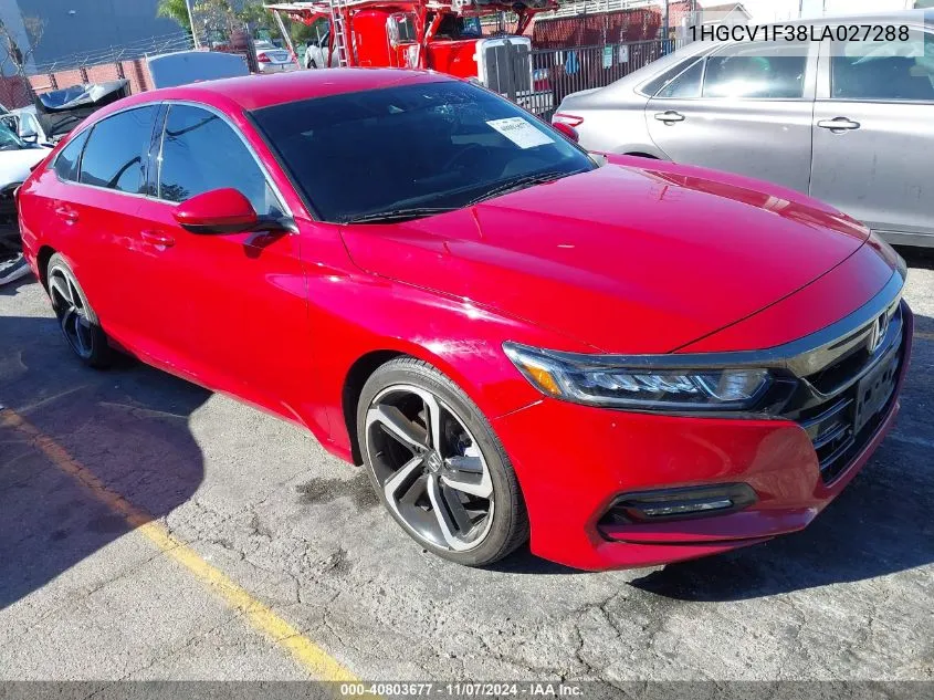 2020 Honda Accord Sport VIN: 1HGCV1F38LA027288 Lot: 40803677