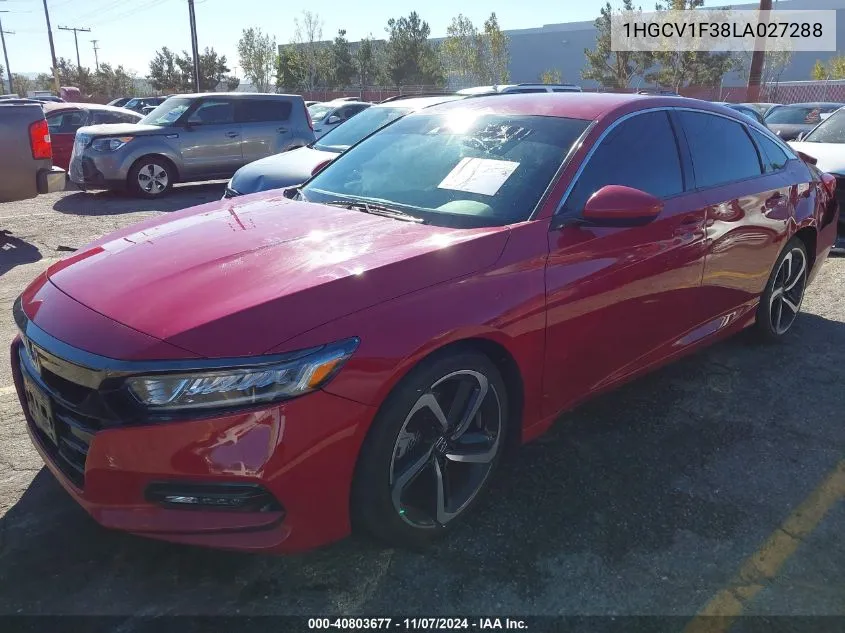 2020 Honda Accord Sport VIN: 1HGCV1F38LA027288 Lot: 40803677