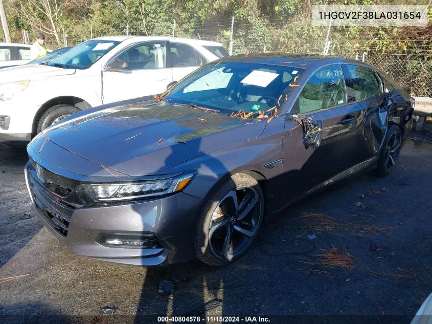 2020 Honda Accord Sport 2.0T VIN: 1HGCV2F38LA031654 Lot: 40804578