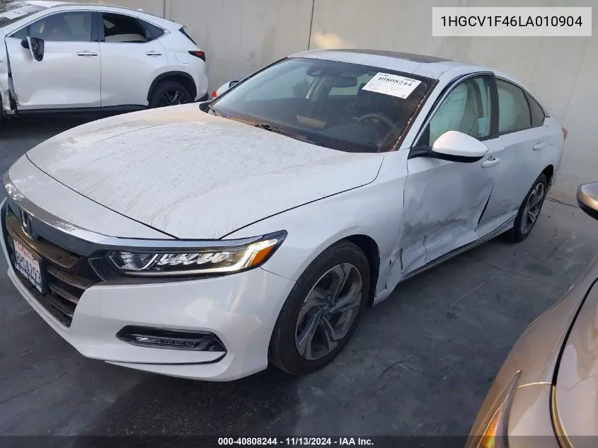 2020 Honda Accord Ex VIN: 1HGCV1F46LA010904 Lot: 40808244