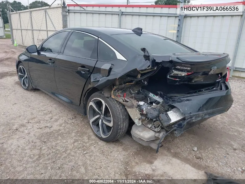 2020 Honda Accord Sport VIN: 1HGCV1F39LA066536 Lot: 40822084