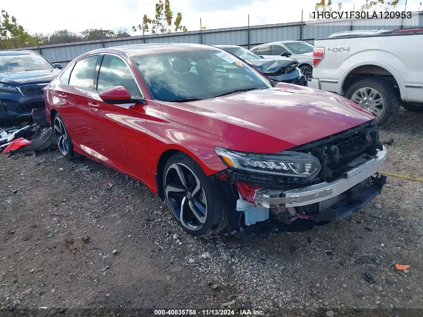 2020 Honda Accord Sport VIN: 1HGCV1F30LA120953 Lot: 40835758