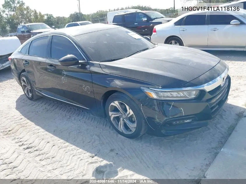 2020 Honda Accord Ex VIN: 1HGCV1F41LA118136 Lot: 40861646