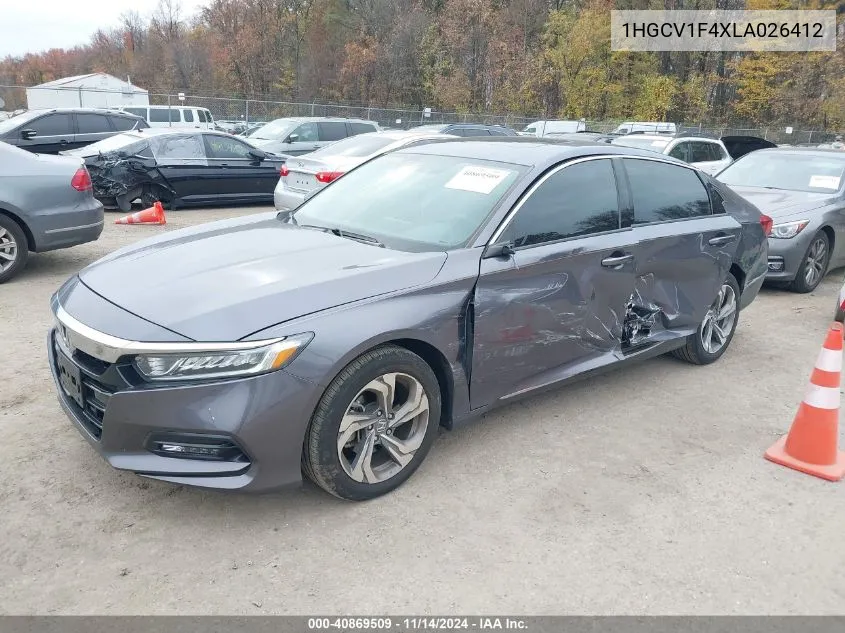 2020 Honda Accord Ex VIN: 1HGCV1F4XLA026412 Lot: 40869509